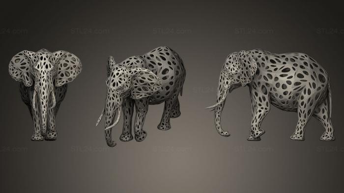 Статуэтки полигональные (Скульптура слона, STKP_0001) 3D модель для ЧПУ станка